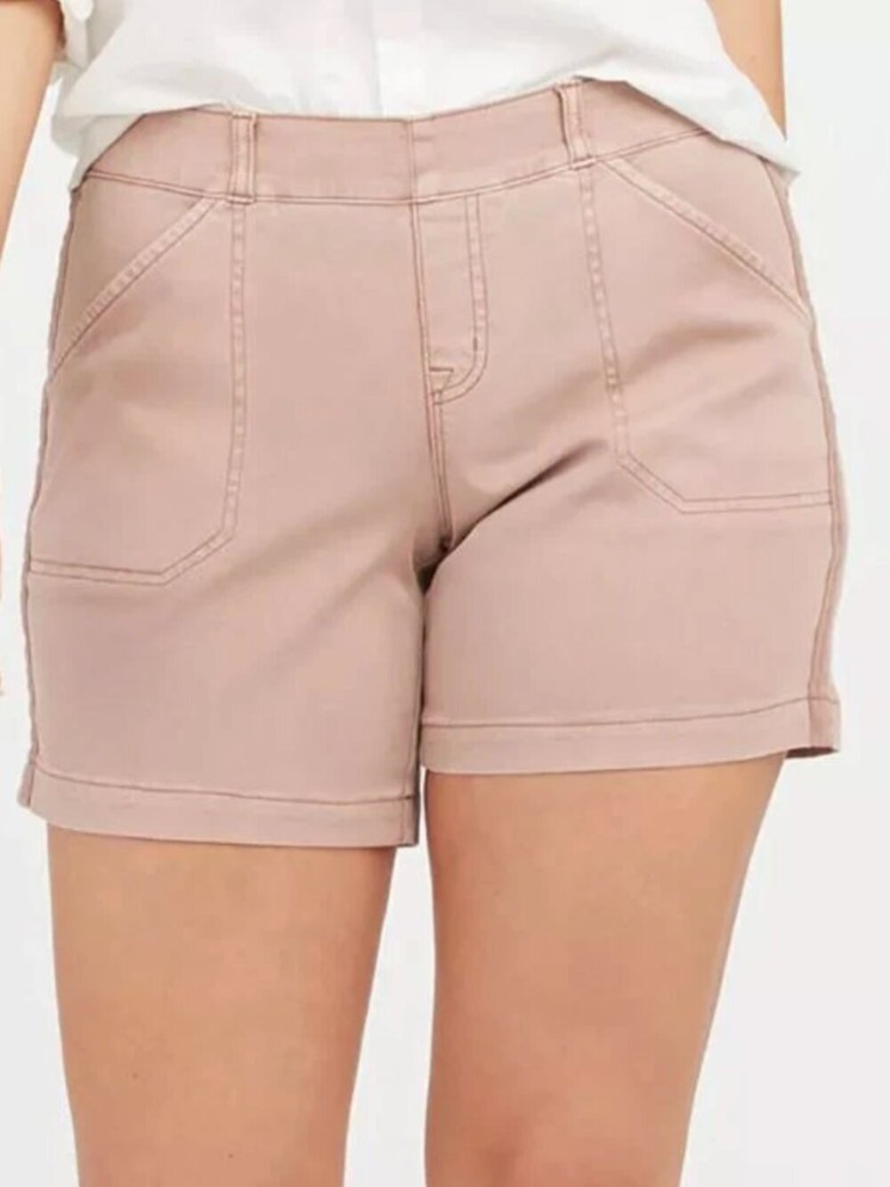 SPANX Women's Spanx 5” Stretch Relaxed Fit Shaping Pull On Shorts Mauve Pink, M